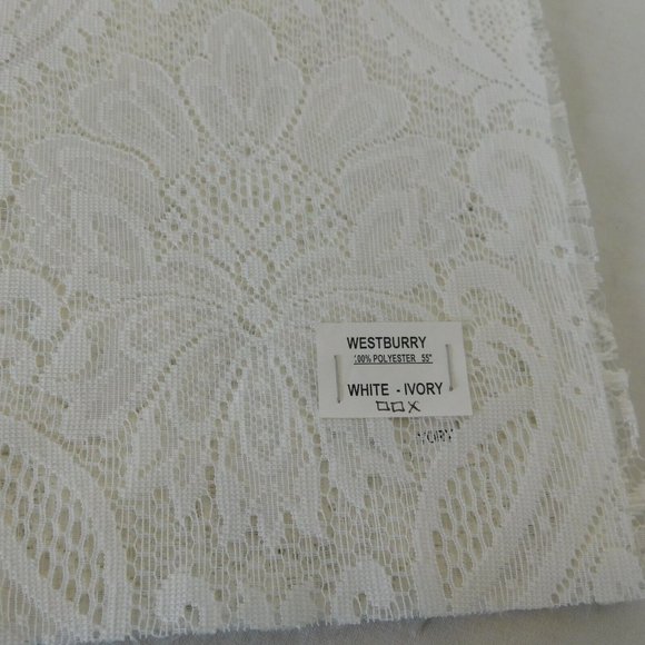 White Lace Fabric Samples 9 Pieces Unique Quality Fabrics Inc Polyester 24.75x14 - Picture 4 of 8